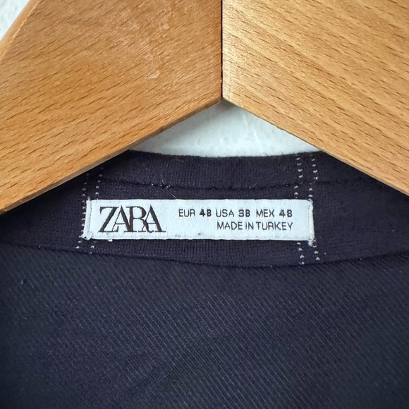 Zara womans blue plaid blazer Size 38 - Picture 4 of 9